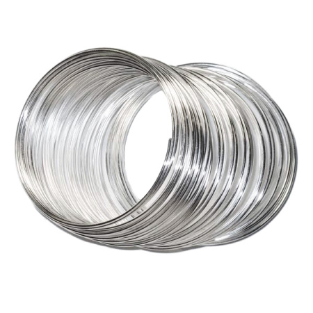 <p>Толстая проволока с памятью для браслета, стальная. Светло-серебристого цвета. Оттенок может отличаться от фотографии. Толщина проволоки 1 мм, диаметр витка около 5.5 см. Цена за 25 витков. Максимальная длина одним куском - 25 витков.</p><p>ВНИМАНИЕ: возможны пятнышки на покрытии.</p>