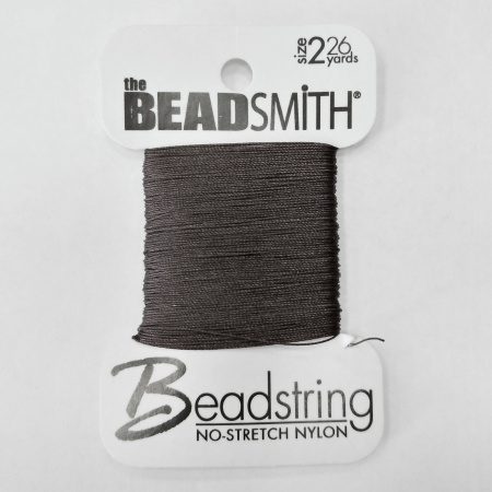 Нить нейлоновая Beadstring, толщина 2, черная, моток, 17 метров