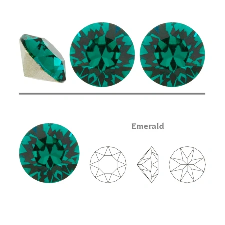Ювелирный кристалл Swarovski, Шатон (#1088), pp18 (2.5мм), изумрудный, с фольгой, 50 шт.