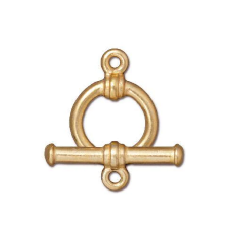 Застежка, 16х12мм, TierraCast, тогл, лаконичный, базовый материал - оловянный сплав, позолоченный, 1 шт.