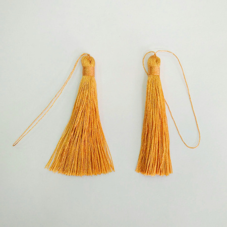 Кисточка декоративная, 60х6мм, нейлоновая, светло-оранжевая, 2 шт.