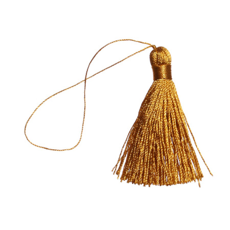 Кисточка декоративная, 60х6мм, нейлоновая, горчичная, 1 шт.