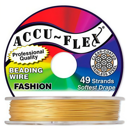 <p>Профессиональный ювелирный тросик Accu-Flex с нейлоновым покрытием. 49-жильный тросик премиум-класса. Цена за катушку 30 футов (9.1 метра).</p>