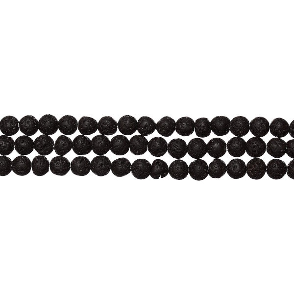 <p>Круглые каменные бусины из натуральной вулканической лавы (вулканического туфа), тонированной в черный цвет. Оттенок может отличаться от фотографии и в разных поставках. Диаметр отверстия около 0.5 мм. Могут немного отличаться по форме и размеру. Цена за низку, около 84 бусин. Низки формируются без проверки каждой бусины на дефекты.</p>