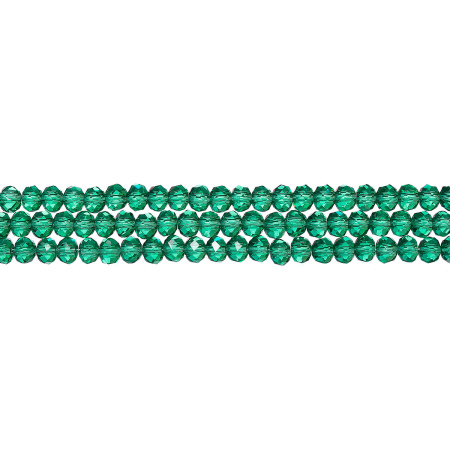 Бусины стеклянные, 4х3.5мм, граненые, рондели, голубовато-зеленые, 145 шт., низка