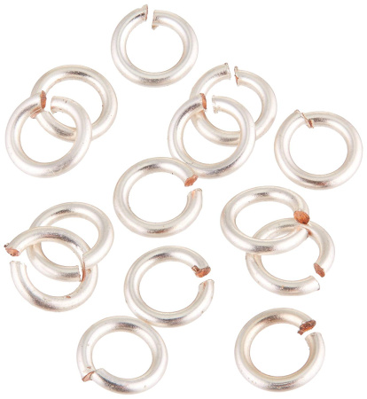 <p>Серебряное покрытие 925 пробы. Толстое разъемное соединительное колечко. Толщина 18 gauge (около 1 мм). Цена за упаковку около 50 шт.</p>