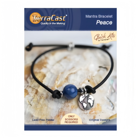 Набор для сборки украшения, 150-230мм, TierraCast, браслет Peace, посеребренный