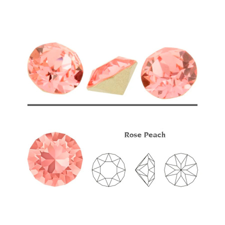 Ювелирный кристалл Swarovski, Шатон (#1088), pp32 (4мм), персиково-розовый, с фольгой, 20 шт.