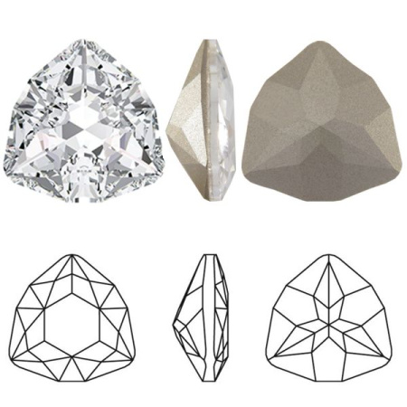 Ювелирный кристалл Swarovski, Триллиант (#4706), 7мм, кристально-прозрачный, с фольгой, 1 шт.