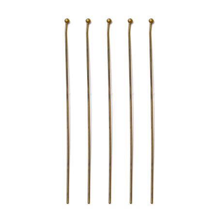 Пины с шариком, 70х0.7мм, базовый материал - латунь, бронзовые, 10 грамм