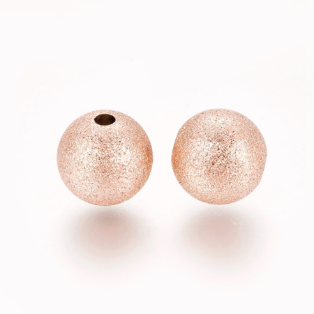 Бусина металлическая, 10мм, звездная пыль, базовый материал - нержавеющая сталь, под розовое золото, 2 шт.
