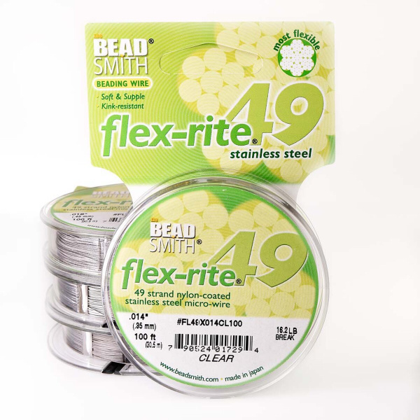 <p>
Профессиональный ювелирный тросик Flex-Rite с нейлоновым покрытием. 49-жильный тросик премиум-класса. Цвет стальной (темно-серебристый). Оттенок может отличаться от фотографии и в разных поставках. На фотографии изображена катушка, с которой мы отрезаем тросик. Тросик в заказ вкладывается без катушки! Цена за отрезок 50 см. При заказе нескольких единиц отрезается цельным куском.
</p>