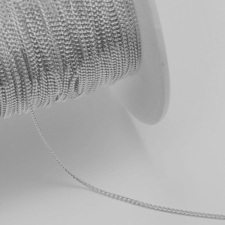 Цепочка отрезная (без замка), 1.8х1.2мм, витая, с алмазной гранью, базовый материал - латунь, стального цвета, 1 метр