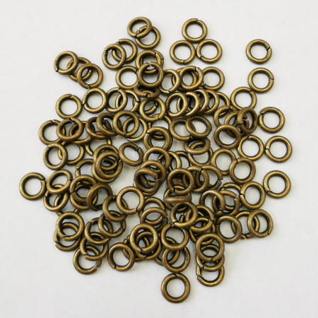 Соединительное колечко, 5мм (толщина 1.0мм, внутренний размер 3мм), базовый материал - латунь, бронза, 10 грамм