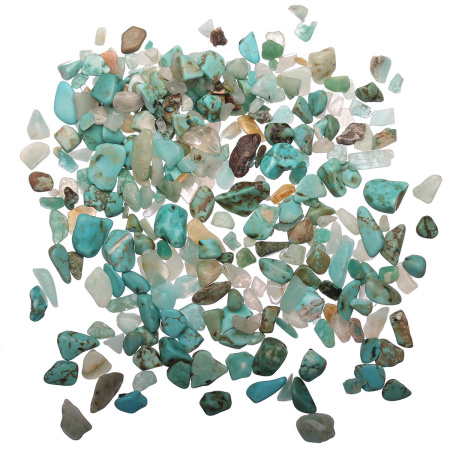 Каменная крошка без отверстий, бирюза (имитация), 2-8мм, 20 грамм