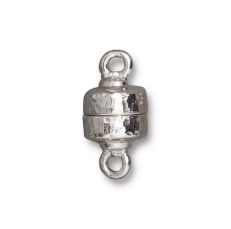 Застежка, 18х9мм, TierraCast, магнитная, Узорная, базовый материал - оловянный сплав, родий, 1 шт.