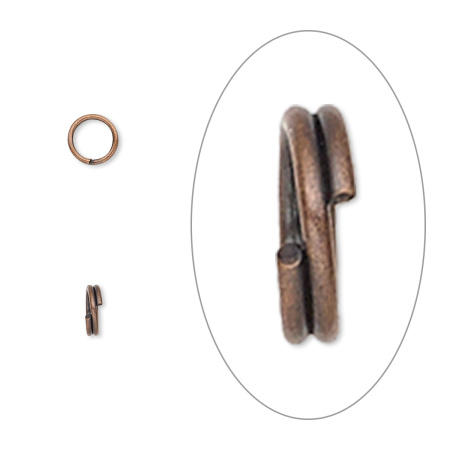 Соединительное колечко, 5мм (толщина 0.6мм, внутренний размер 3.8мм), двойное, базовый материал - сталь, темная медь, 100 шт.