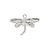 Подвеска, 26х15мм, стрекоза, базовый материал - латунь, посеребренная, 5 шт.