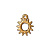 Подвеска, 14х11мм, TierraCast, Солнышко, базовый материал - оловянный сплав, позолоченное, 1 шт.