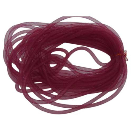 <p>
Бижутерная сетка-рукав, сплетена из пластиковых нитей вишневого цвета. Толщина может отличаться от заявленной на +-1.5 мм. Растягивается. Сетку можно наполнить бисером или бусинами, надеть на неё сверху бусины или подвески с не очень маленьким отверстием, завязать в нужном месте узелком. По возможности, продается цельным куском, однако, может поставляться несколькими отрезами. Цена за 5 метров.
</p>