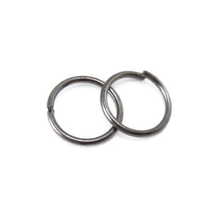 Соединительное колечко, 7мм (толщина 1.0мм, внутренний размер 5мм), базовый материал - латунь, вороненая сталь, 10 грамм