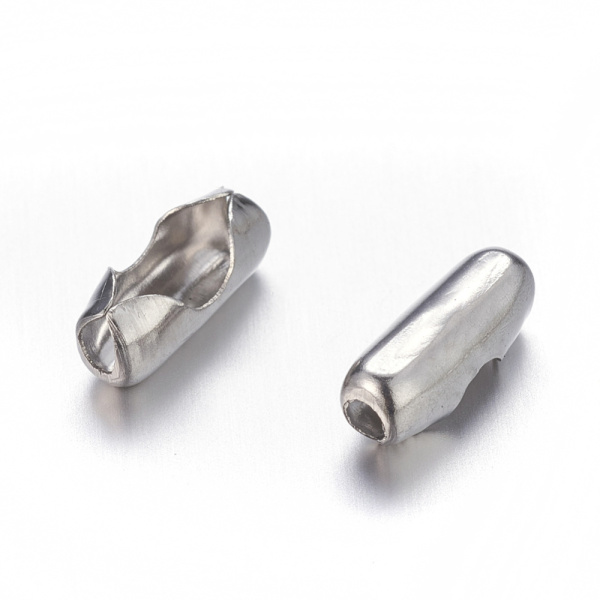 <p>Бюджетные застежки - соединители для цепочки с шариками диаметром 2-2.4 мм. Материал - нержавеющая сталь (марка 304: используется в пищевой и медицинской промышленности, фурнитура из нержавейки не темнеет, не облезает, не окисляется). Размер может немного отличаться от заявленного. Оттенок может отличаться от фотографии и в разных поставках. Цена за 10 шт.</p>