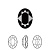 Ювелирный кристалл Swarovski, Овал (#4120), 14х10мм, черный, 1 шт.