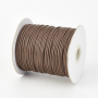 <p>Тонкий плетеный вощеный синтетический (полиэстеровый) шнур, цвет коричневый. Толщина может немного отличаться от заявленной. К этому шнуру лучше брать концевики с внутренним диаметром 0.9-1 мм - в меньший концевик шнур может быть сложно вставить из-за распушенного кончика. Оттенок может отличаться от фотографии. По возможности, продается цельным куском, однако, может поставляться несколькими отрезами. Цена за 10 метров. </p>
