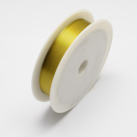 Проволока гибкая, 0.3мм, средней жесткости, золотистого цвета, 20 метров, катушка