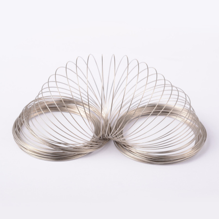 Проволока с памятью, 65х0.65мм, для браслета, стального цвета, 5 витков