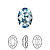 Ювелирный кристалл Swarovski, Овал (#4120), 14х10мм, аквамарин, с фольгой, 1 шт. УЦЕНКА