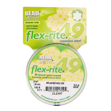 <p>
Профессиональный ювелирный тросик Flex-Rite с нейлоновым покрытием. 49-жильный тросик премиум-класса. Цвет стальной (темно-серебристый). Оттенок может отличаться от фотографии и в разных поставках. На фотографии изображена катушка, с которой мы отрезаем тросик. Тросик в заказ вкладывается без катушки! Цена за отрезок 50 см. При заказе нескольких единиц отрезается цельным куском.
</p>