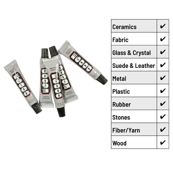 <p>
Универсальный прозрачный клей Е6000. Клей оригинальный, произведен в США. Подходит для ткани, металла, дерева, стекла, керамики и других материалов в любом сочетании. Клей довольно густой, удобен в работе при создании бижутерии. Цена за 1 тюбик 5.3 мл (0.18 fl. oz.).
</p>