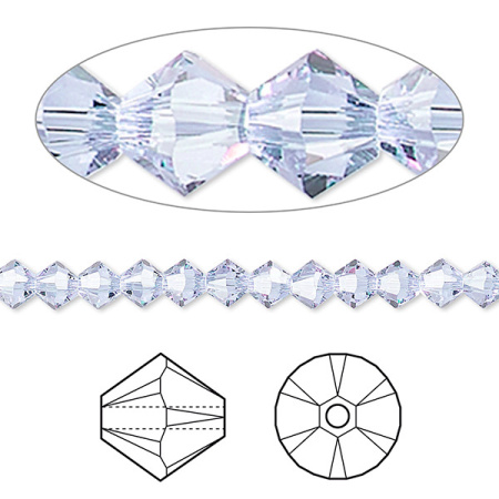 Бусина Swarovski, 4мм, Биконус (#5328), александрит (цвет 503), 10 шт.